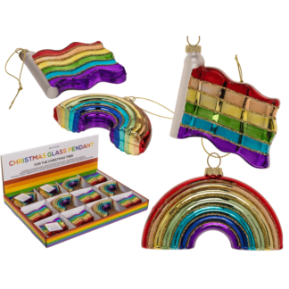 Glass pendant for the Christmas tree, Pride,