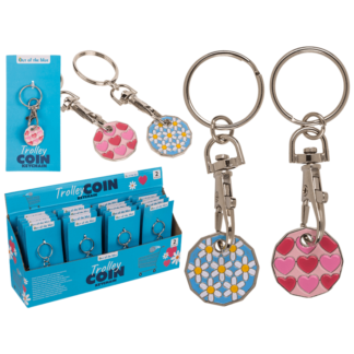 Metal Keychain with trolley Coin,