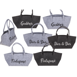 felt shopping bag with wording,
