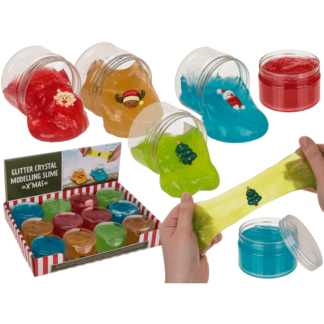 Glitter crystal modelling slime, Xmas, 130 g,